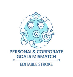 Mismatch Goals Concept Icon