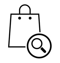 Shopping Bag Line Icon Supermarket Paper Plastic