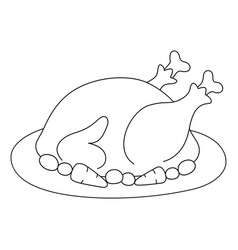 Thanksgiving Turkey Feast Isolated Coloring Page