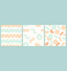 Abstract Shapes Seamless Pattern Set In A Muted