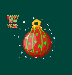 Colorful Christmas Ball With Happy Newyear Text