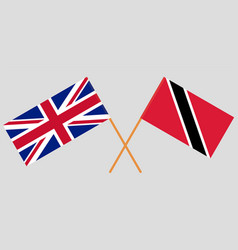 Crossed Flags Of United Kingdom And Trinidad