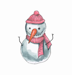 Cute Snowman With Carrot Nose