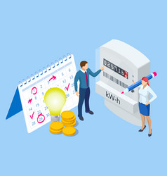 Isometric Invoice And Electricity Meter Utility