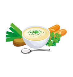 Potato Leek Soup Icon On A White Background