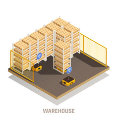 Warehouse Robotics Isometric Composition