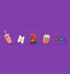 Collection Of Cinema Isolated Colorful