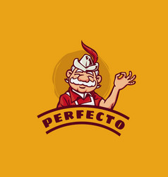 Old Men Chef Cartoon Character Logo