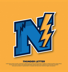 Thunder Esport With Initial Letter N Logo