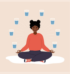 Water Balance African Woman In Lotus Position