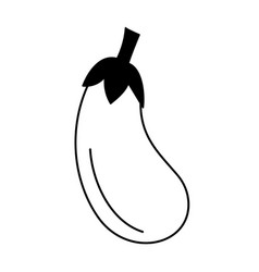 Black And White Eggplant Line Icon