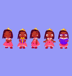 Cute Cartoon Black Princess Girl Character