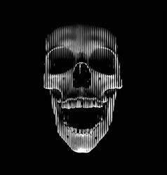 Line Art Of A 3d Skull With Spooky Lighting From