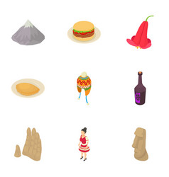 Olden Time Icons Set Isometric Style