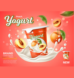 Realistic Yogurt Poster Milk Probiotic Product