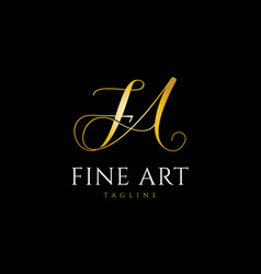 Luxury Elegant Gold Letter Mark Fa Logo Design