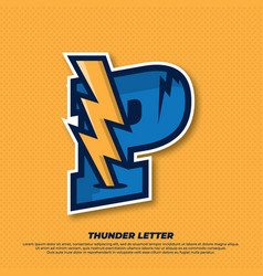 Thunder Esport With Initial Letter P Logo