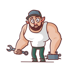 Burly Mechanic Cartoon