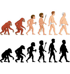 Cartoon Evolution Man On White Background