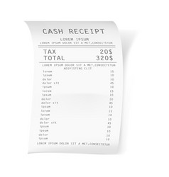 Cash Receipt Financial Transaction Check Atm Bill