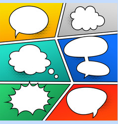 Comic Chat Bubbles Expressions Set With Text Space