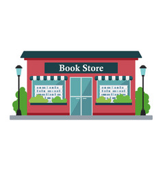 Isolated Front View Book Store Building