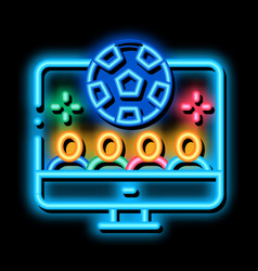 Online Soccer View Neon Glow Icon