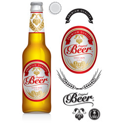 Beer Label Neck On Clear Glass Bottle