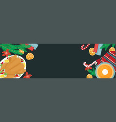 Christmas Holiday Dinner Flat Lay With Turkey