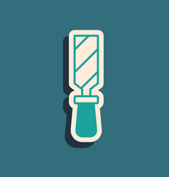 Green Rasp Metal File Icon Isolated On Green