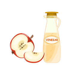 Red Apple And Bottle Of Vinegar