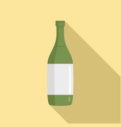 Empty Wine Bottle Icon Flat Style