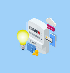 Isometric Invoice And Electricity Meter Utility