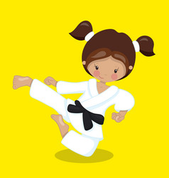 Karate Kid Girl Brown Jump 07