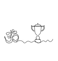 Sign Of Om With Trophy As Line Drawing