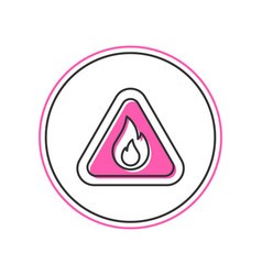 Filled Outline Fire Flame In Triangle Icon