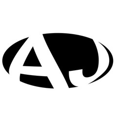 Oval Logo Double Letter A J Two Letters Aj Ja