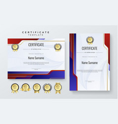 Red And Blue Modern Certificate Template