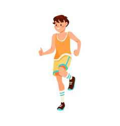 Teen Boy Character Jogging Doing Sport Exercise