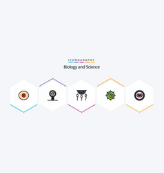 Biology 25 Filledline Icon Pack Including Mouth