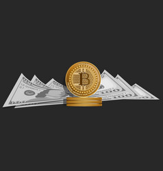 Dollar 100 Bills Bitcoin Money Poster