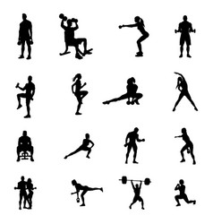 Fitness Gym Silhouettes Exercise Silhouettes