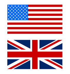 Flags The Us And Uk White Background