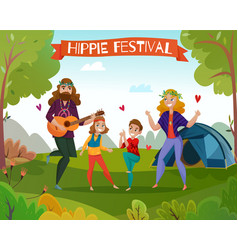 Hippie Festival Cartoon