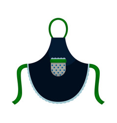 Kitchen Apron With A Round Hemline And Patch