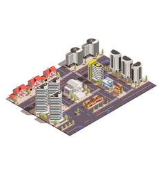 Modern City Isometric Composition