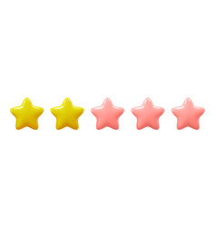 Rating Icon Two Golden Stars Of Five Bad Grade