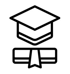 Travel Study Graduation Icon Outline