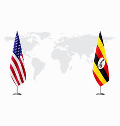 United States And Uganda Flags For Official