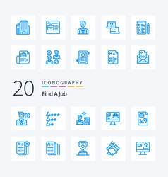 20 Find A Job Blue Color Icon Pack Like Document